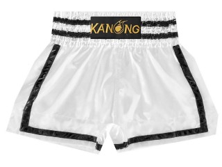 Kanong Muay Thai Shortsit : KNS-140-valkoinen-Musta